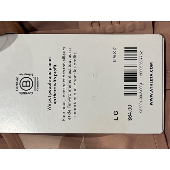 NWT ATHLETA Empower II Train Printed Bra A-C Sz LARGE Pink Camo Front Zipper - Picture 6 of 6